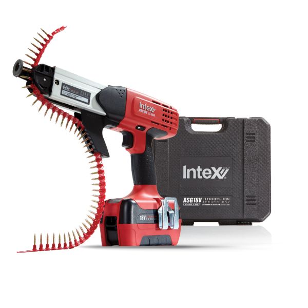 Intex Autofeed Screw Gun Kit 3.0AH 18V LiIon (Incl. 2 Batteries & Charger)